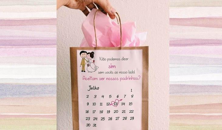 convite para padrinhos de casamento