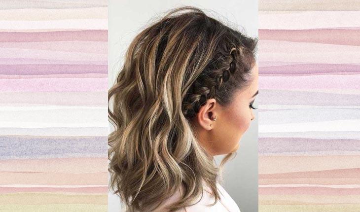 Penteado com uma traça na lateral da cabeça